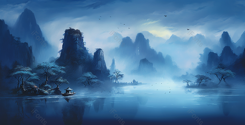 山川湖泊景色自然意境中国山水国风水墨画背景,插画/手绘图,插画/手绘图库,插画/手绘图下载,插画/手绘